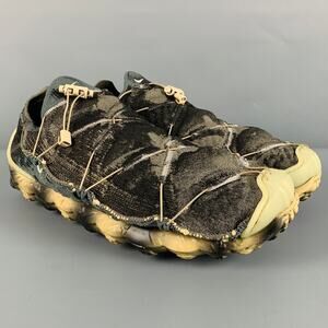 NIKE Size 10 -ISPA Mindbody- Black Grey Painted Cotton Sneakers